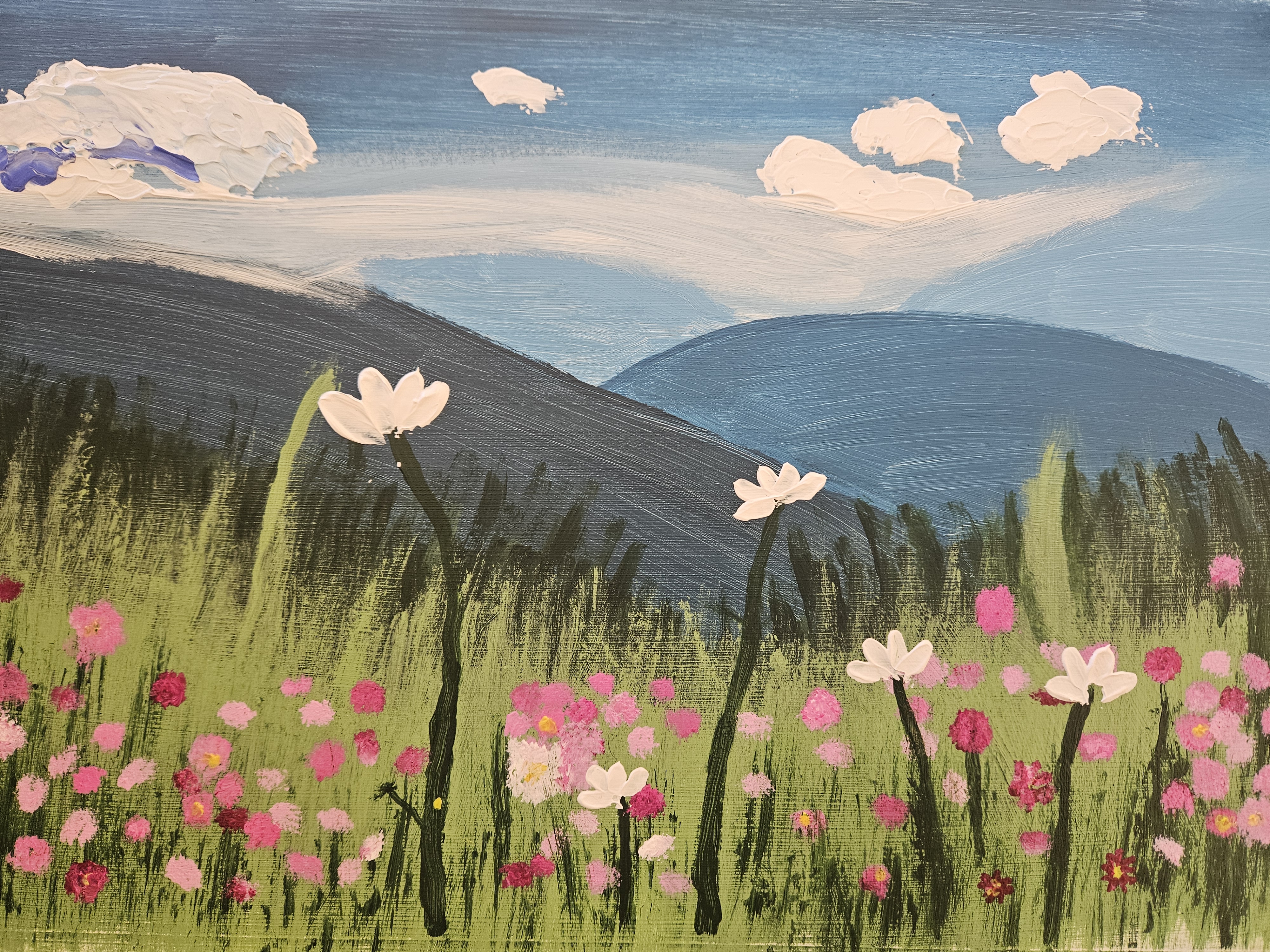 Impressie Cursus Landschap schilderen (acrylverf)