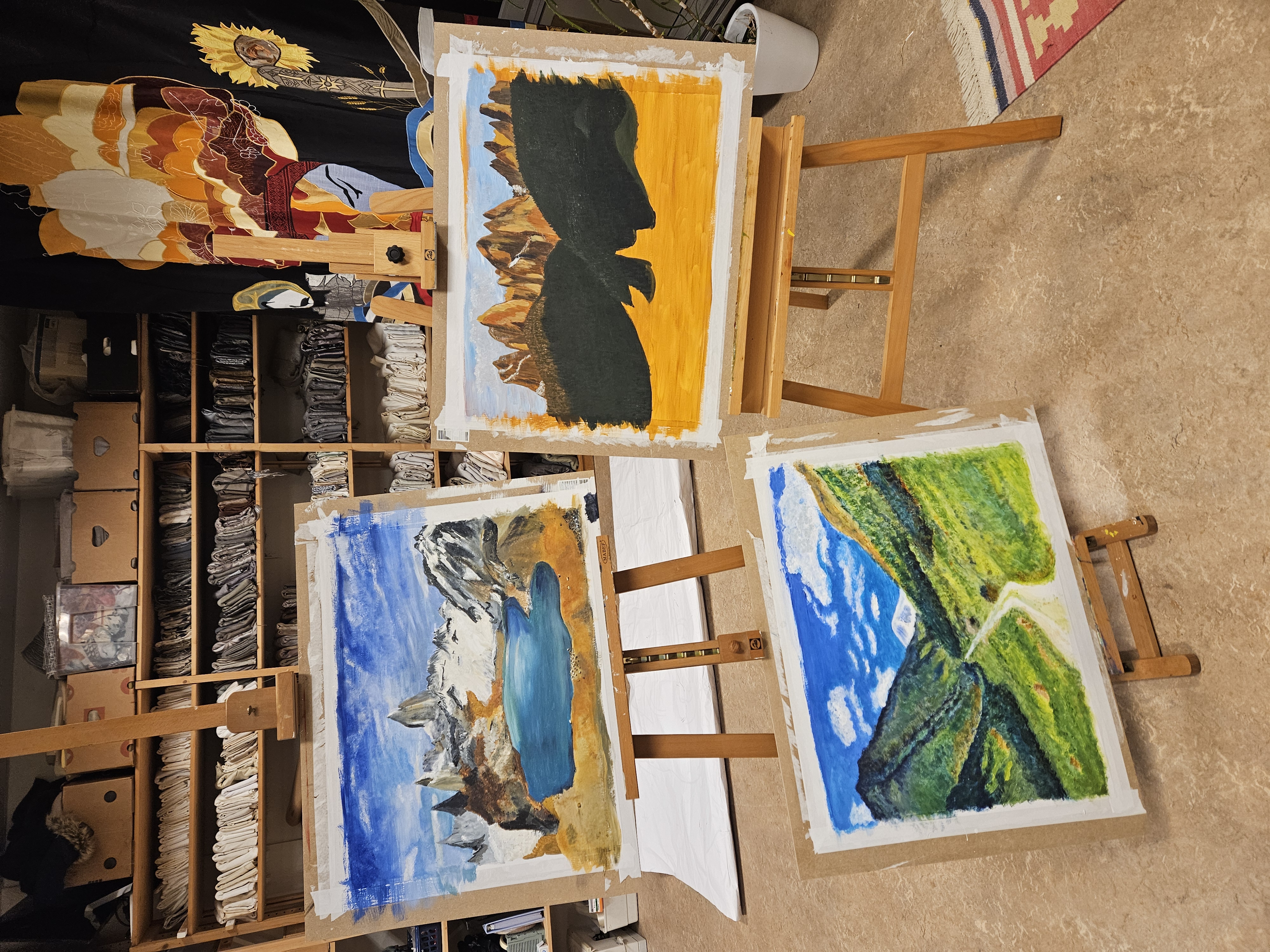 Impressie Cursus Landschap schilderen (acrylverf)